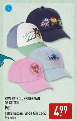 PAW PATROL, SPIDERMAN OF STITCH Pet
