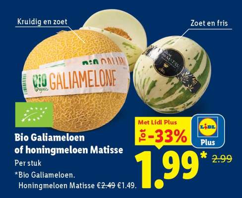 Bio Galiameloen of honingmeloen Matisse