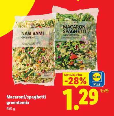 Macaroni/spaghetti groentemix