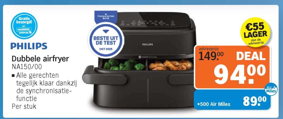 PHILIPS Dubbele airfryer NA150/00