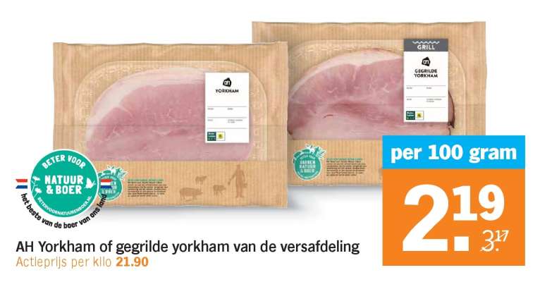 AH Yorkham of gegrilde yorkham van de versafdeling