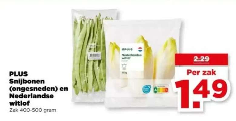 PLUS Snijbonen (ongesneden) en Nederlandse witlof