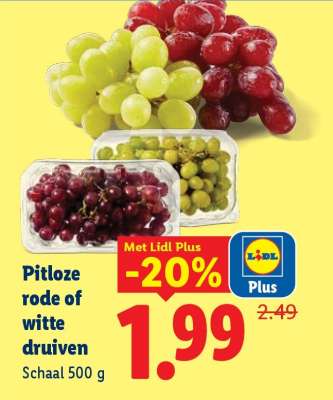 Pitloze rode of witte druiven