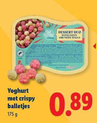 Yoghurt met crispy balletjes