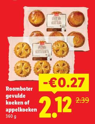Roomboter gevulde koeken of appelkoeken