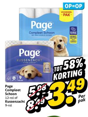 Page compleet schoon of kussenzacht
