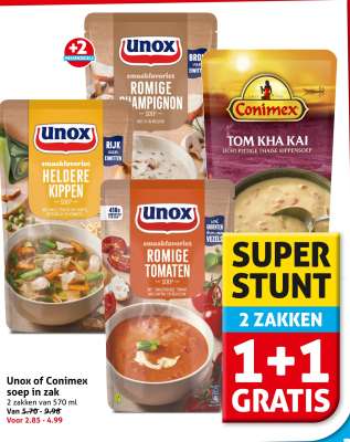 Unox of Conimex soep in zak