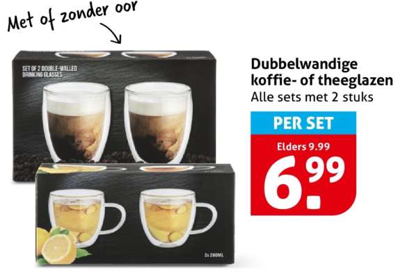 Dubbelwandige koffie- of theeglazen