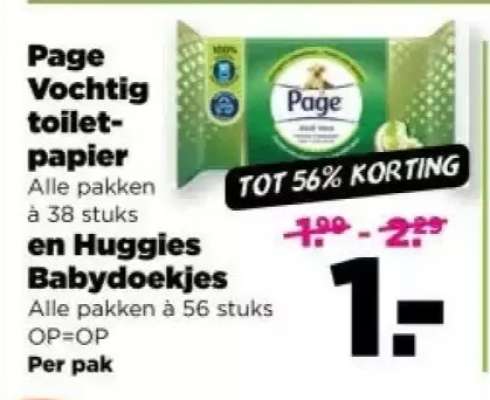 Page vochtig toiletpapier