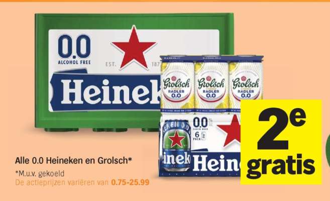 Alle 0.0 Heineken en Grolsch