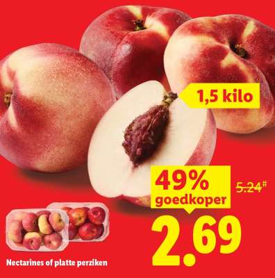 Nectarines of platte perziken
