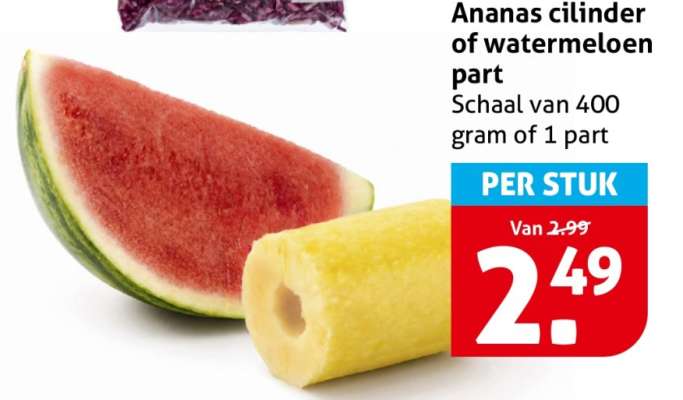 Ananas cilinder of watermeloen part