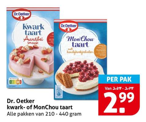 Dr. Oetker kwark- of monchou taart