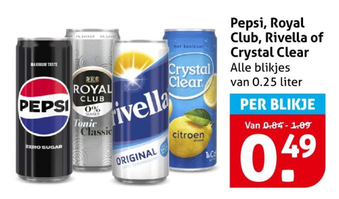 Pepsi, Royal Club, Rivella of Crystal Clear