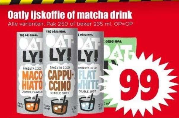 Oatly ijskoffie of matcha drink