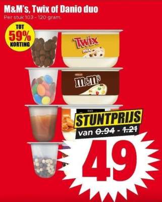 M&M's, Twix of Danio duo