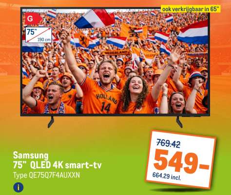 Samsung 75” QLED 4K smart-tv