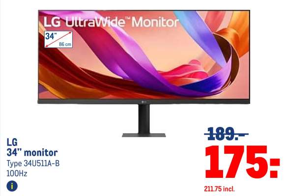 LG 34" monitor