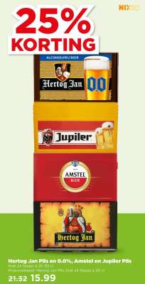Hertog Jan Pils en 0.0%, Amstel en Jupiler Pils