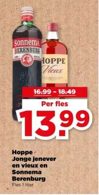 Hoppe Jonge jenever en vieux en Sonnema Berenburg