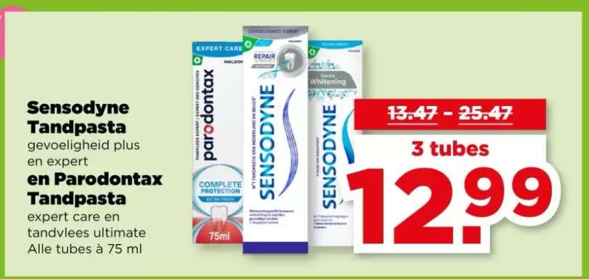 Sensodyne Tandpasta en Parodontax Tandpasta
