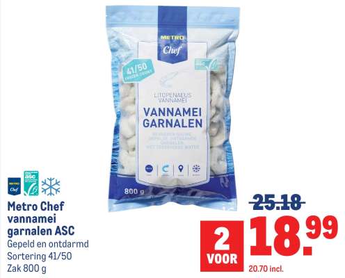 Metro Chef Vannamei garnalen ASC