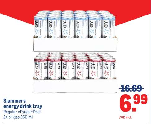 Slammers energy drink tray