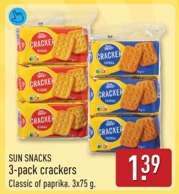 SUN SNACKS 3-pack crackers