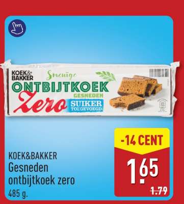 KOEK&BAKKER Gesneden ontbijtkoek zero