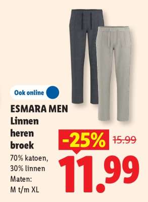 ESMARA MEN Linnen heren broek