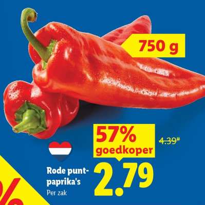 Rode punt-paprika's