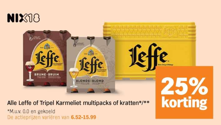 Leffe of Tripel Karmeliet multipacks of kratten