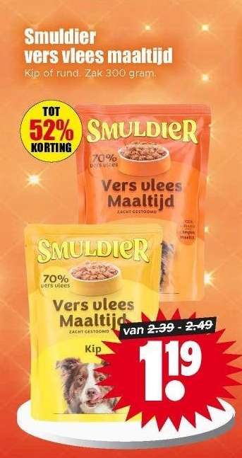 Smuldier vers vlees maaltijd