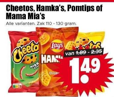 Cheetos, Hamka's, Pomtips of Mama Mia's