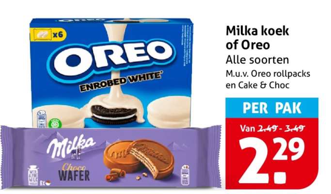 Milka koek of Oreo