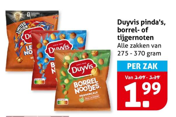 Duyvis pinda's, borrel- of tijgernoten