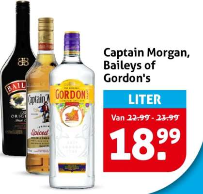 Captain Morgan, Baileys of Gordon's