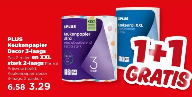 PLUS Keukenpapier Decor 3-laags