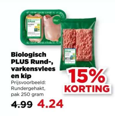 Biologisch PLUS Rund-, varkensvlees en kip