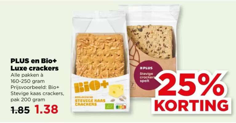 PLUS en Bio+ Luxe crackers