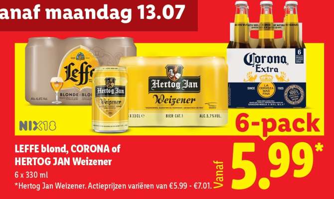 LEFFE blond, CORONA of HERTOG JAN Weizener