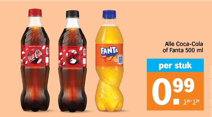 Alle Coca-Cola of Fanta 500 ml
