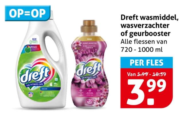 Dreft wasmiddel, wasverzachter of geurbooster