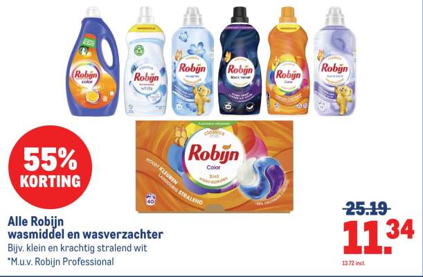 Robijn wasmiddel en wasverzachter