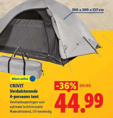 CRIVIT Verduisterende 4-persoons tent