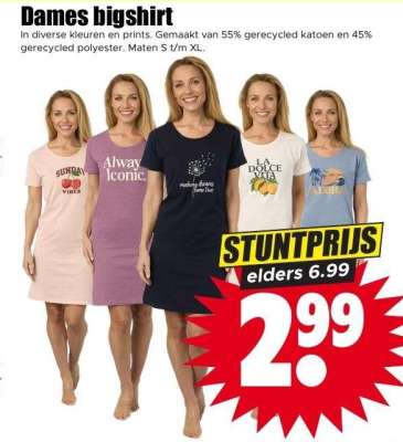 Dames bigshirt