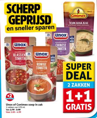 Unox of Conimex soep in zak