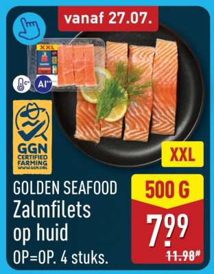 GOLDEN SEAFOOD Zalmfilets op huid