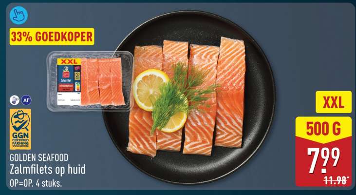 GOLDEN SEAFOOD Zalmfilets op huid