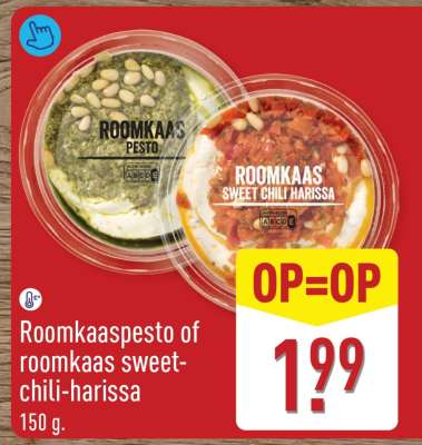Roomkaaspesto of roomkaas sweet-chili-harissa